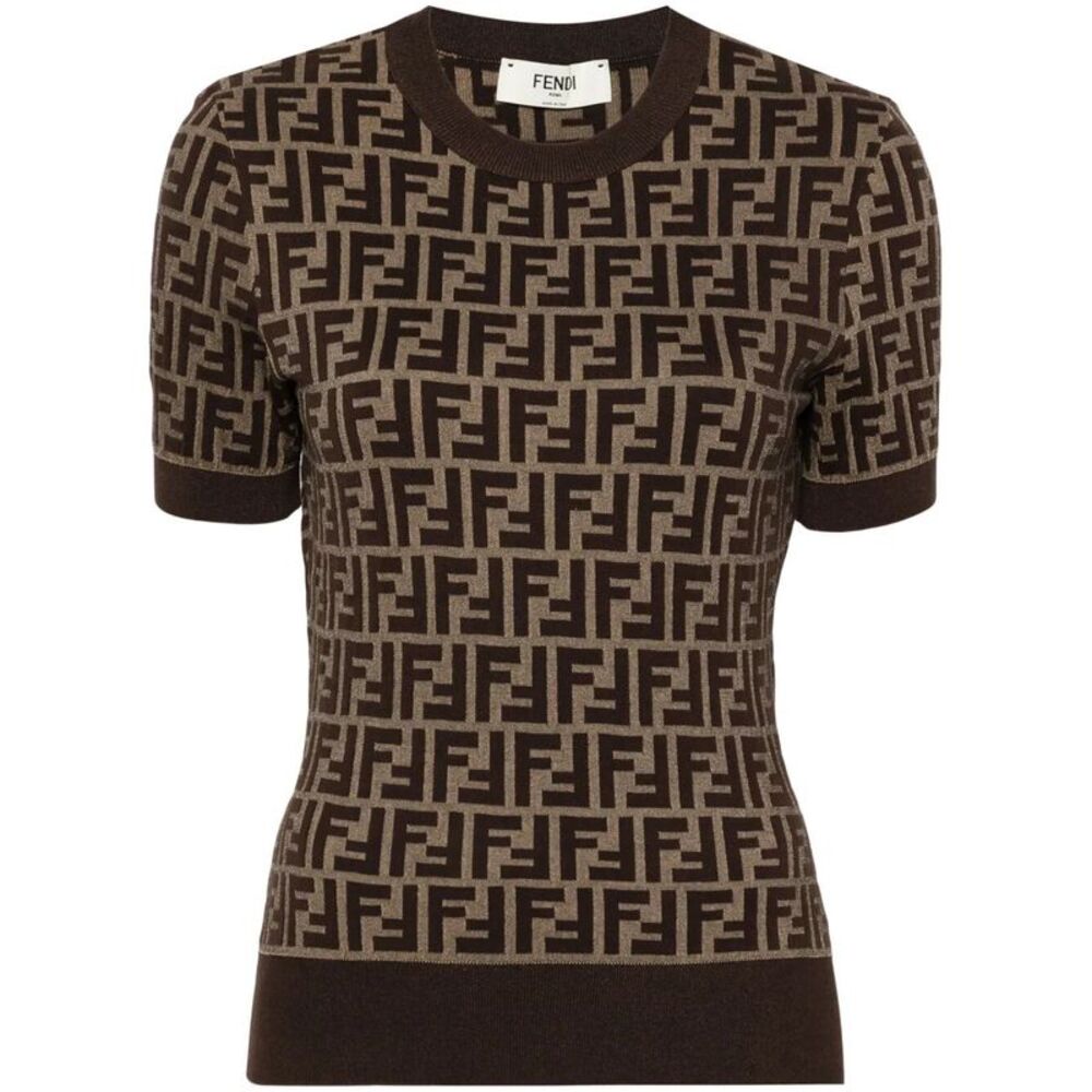 Fendi Women Ff Short Sleeved Cotton Jumper - Picture 6 of 7